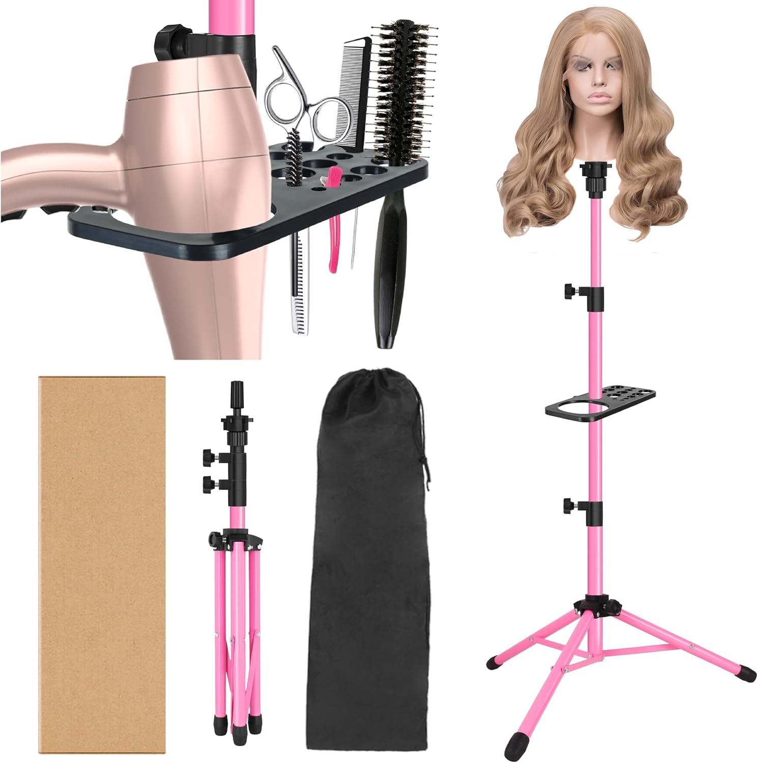 Aerith Cosplay Prop - Wig Tripod Stand with Tray 125cm