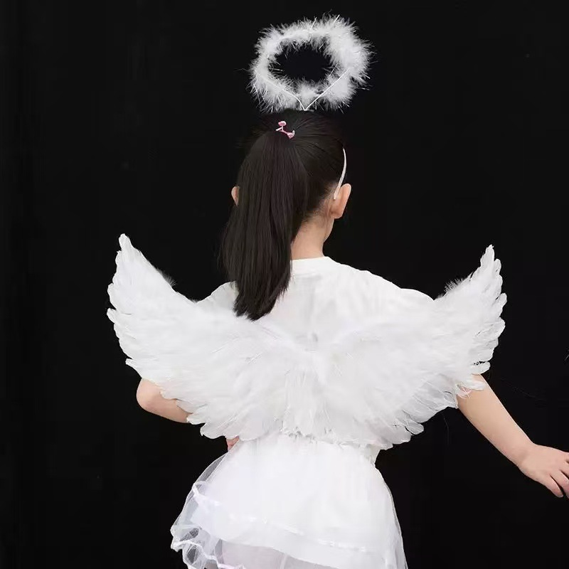 Angel Feather Wings + Headband - Cosplay Prop Kit 评论和价格