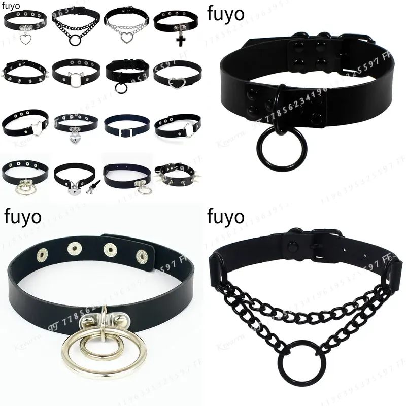 Sexy Punk Leather Choker Colla - Magnetic Clasp Cosplay 评论和价格