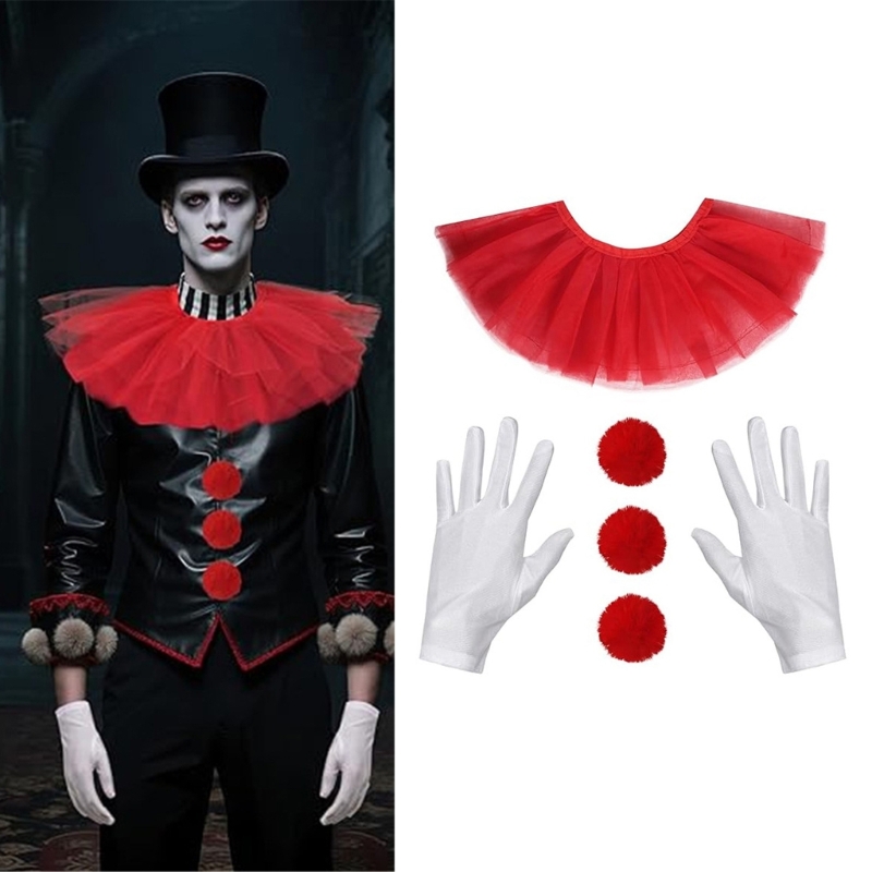 5Pcs/Set Halloween Clown Costu - Cosplay Prop Kit 评论和价格