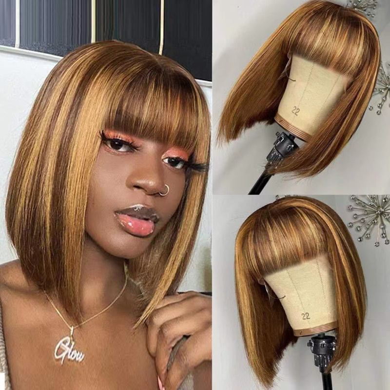 Women's short with air bangs,  - Wig Fiber Net 评论和价格