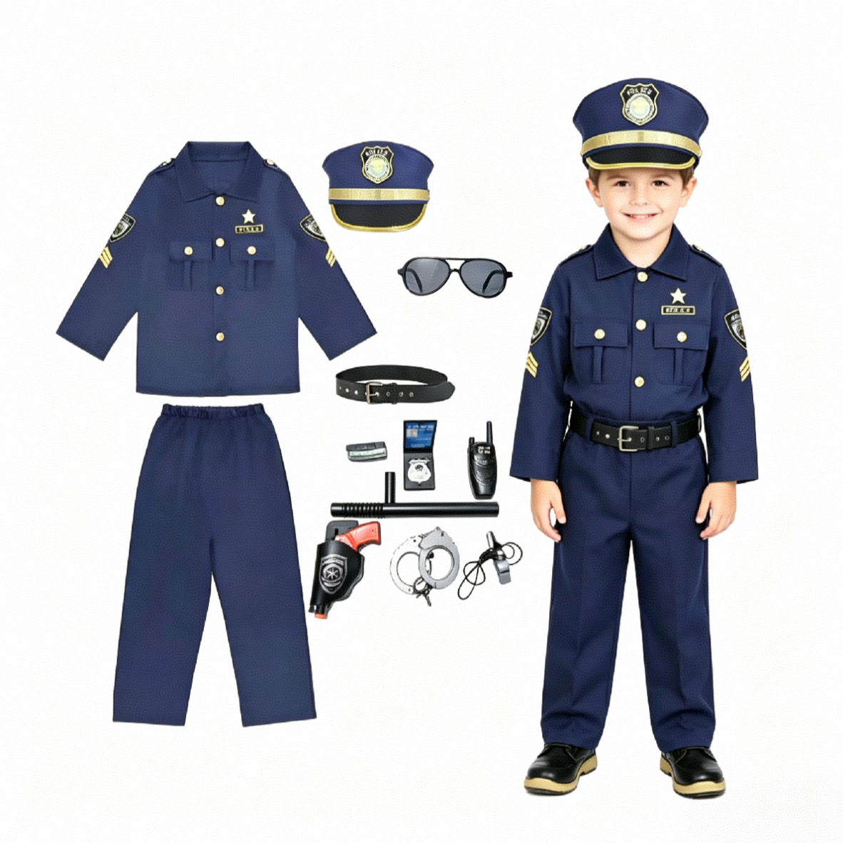 Children Officer Cosplay Outfi - Cosplay Prop Kit 评论和价格