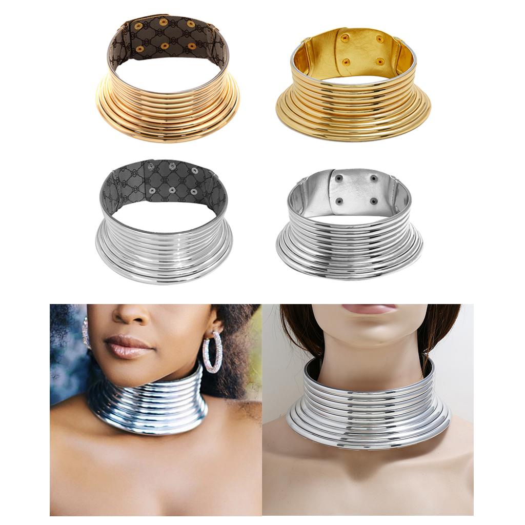Metal Wide Choker Necklace Got - Magnetic Clasp Cosplay 评论和价格