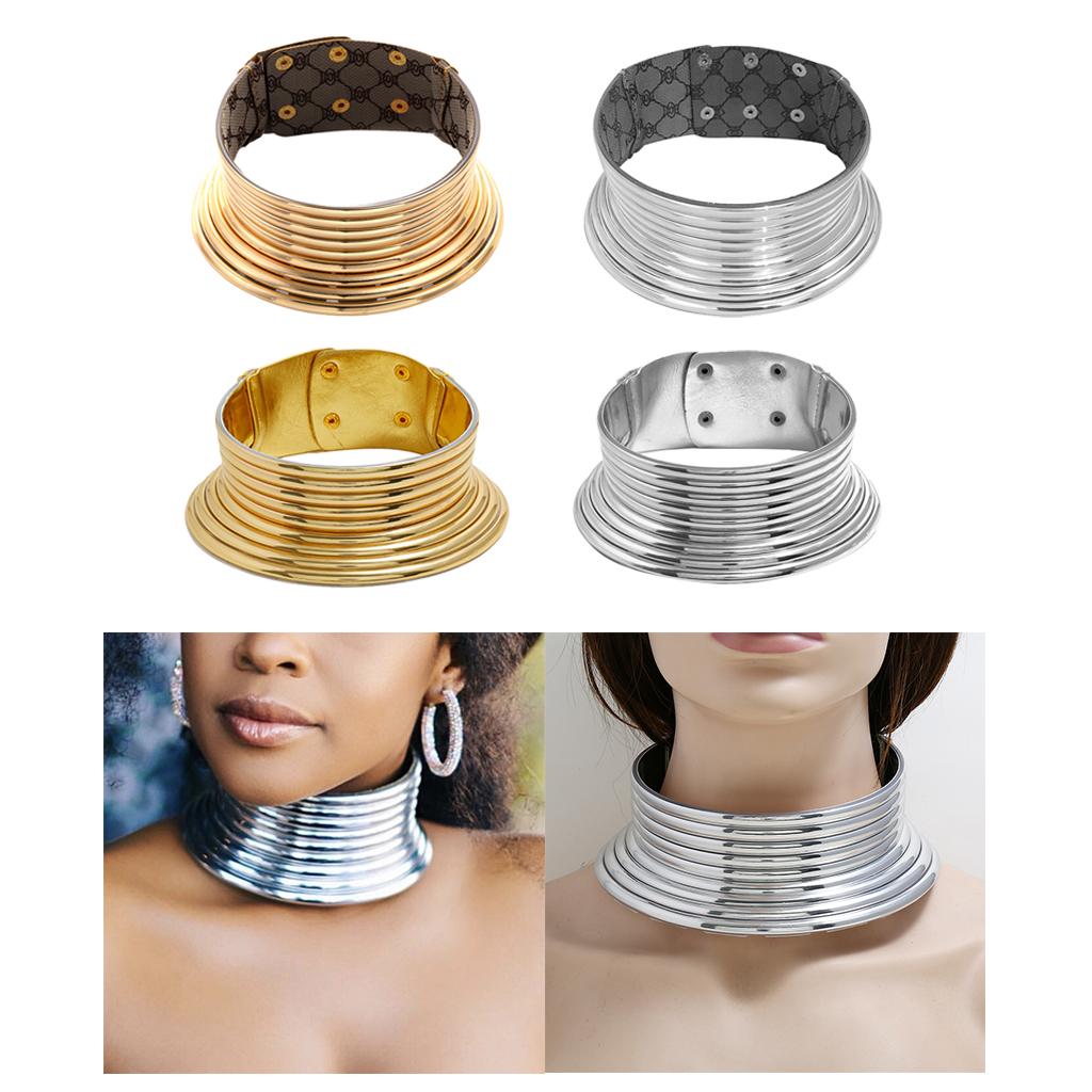 Metal Wide Choker Necklace Got - Magnetic Clasp Cosplay 评论和价格