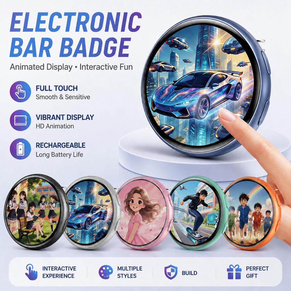 Smart Digital Badges Touch Scr - Magnetic Clasp Cosplay 评论和价格