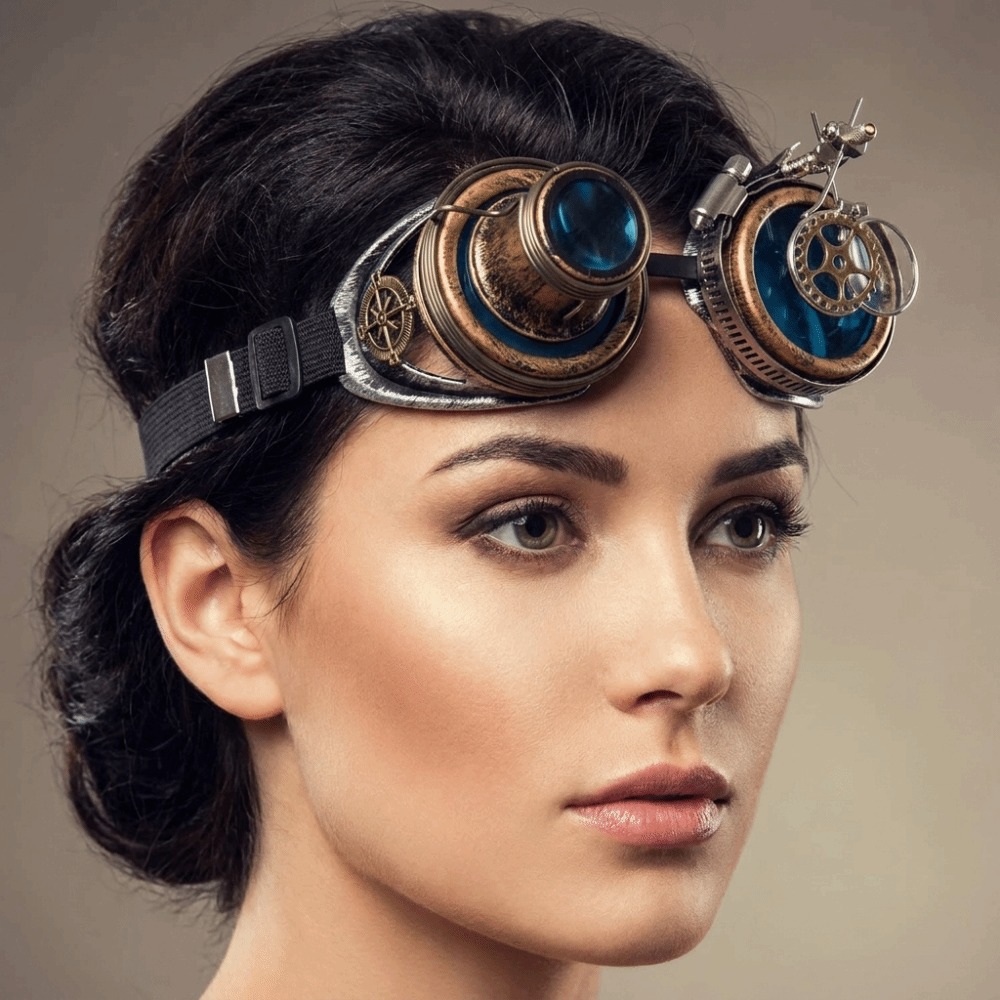 Colored Lenses Steampunk Goggl - Detachable Cosplay Prop 评论和价格
