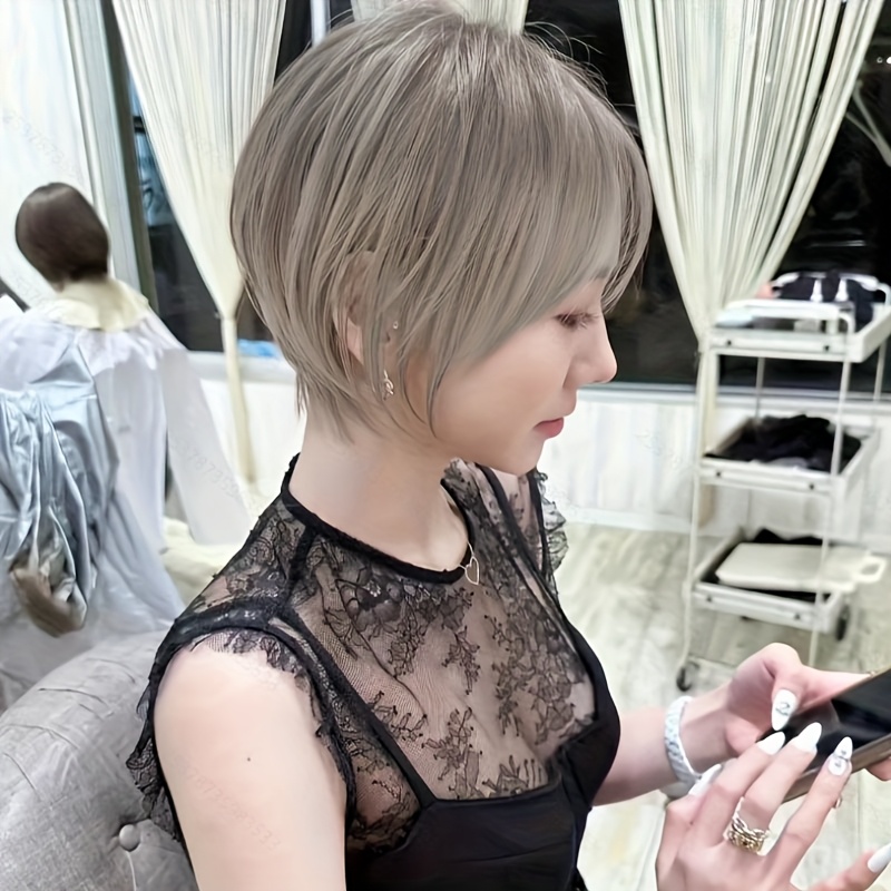 Synthetic Layered Short Bob Wi - Wig Fiber Net 评论和价格