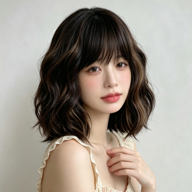 Women's wig with highlights, s - Wig Fiber Net 评论和价格