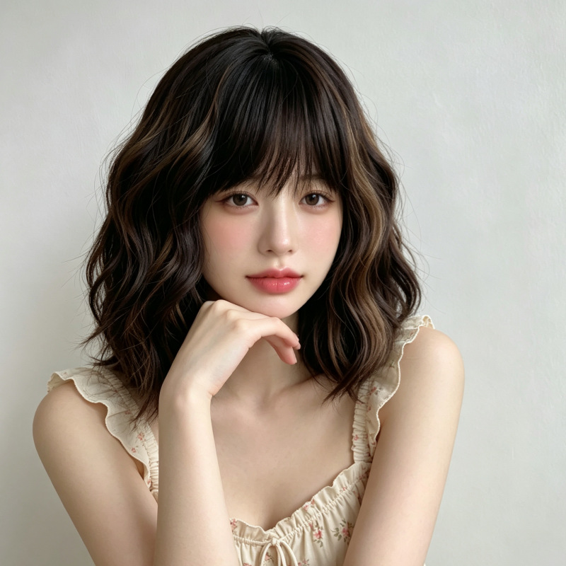 Women's wig with highlights, s - Wig Fiber Net 评论和价格