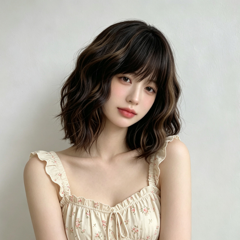 Women's wig with highlights, s - Wig Fiber Net 评论和价格
